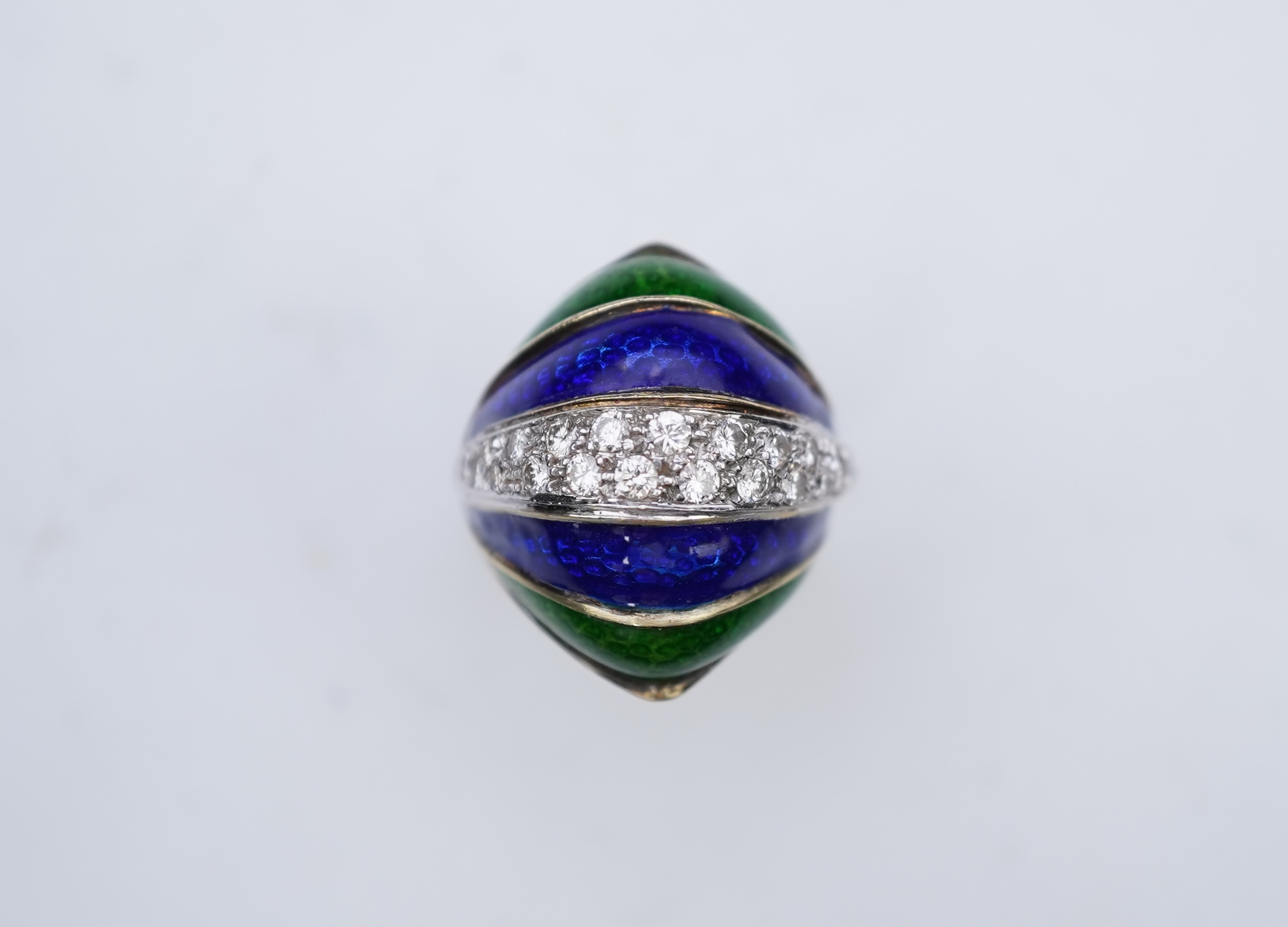 Martine, an enamel and diamond ring